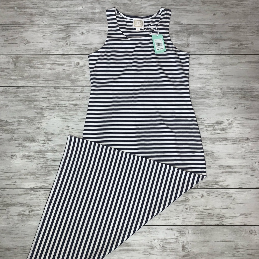 STS Sail to Sable Navy/White Maxi Dress Medium NWT